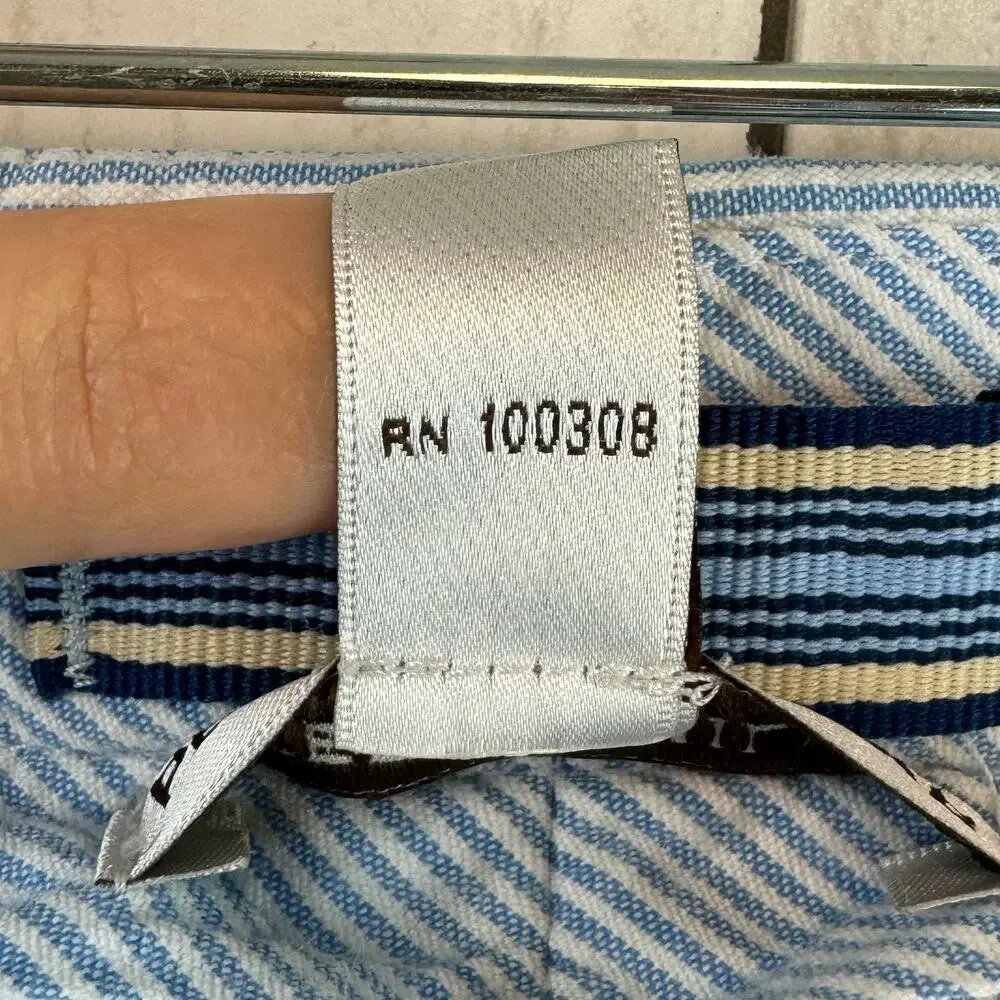 Peter Millar Blue Seersucker Lightweight Flat Front Chino 9